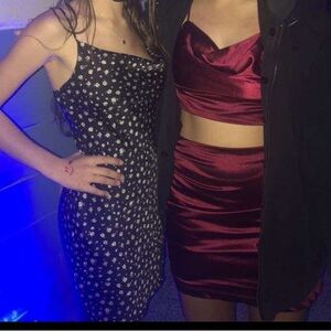 XL Red Silk two piece